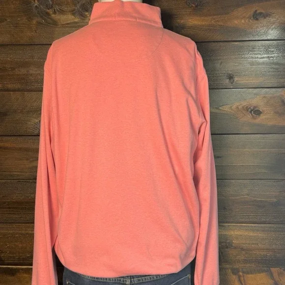 Peter Millar Seaside Wash Pique‎ 1/4 Zip Pullover Golf Men's Size Large Salmon - Picture 6 of 11